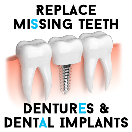 Calgary dentists, Dr. Crawford & Dr. Reddy at Calgary Dental House, tell patients about the benefits of replacing missing teeth with dentures and dental implants.