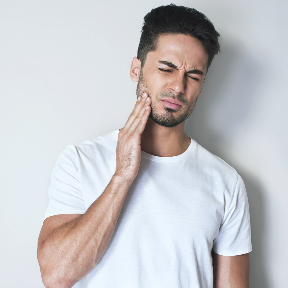 Man with jaw pain